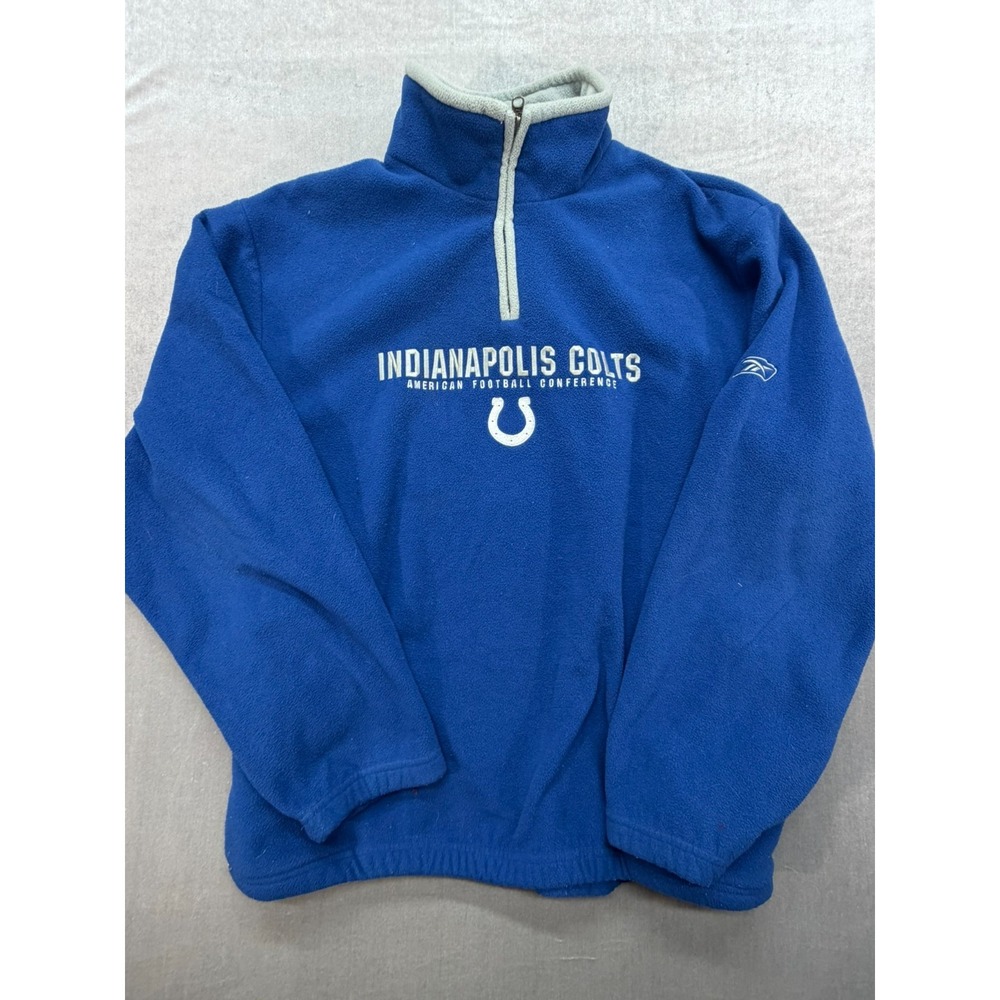 Reebok NFL Indianapolis Colts Men Quarter Zip Pullover Blue Size Large - Picture 3 of 15